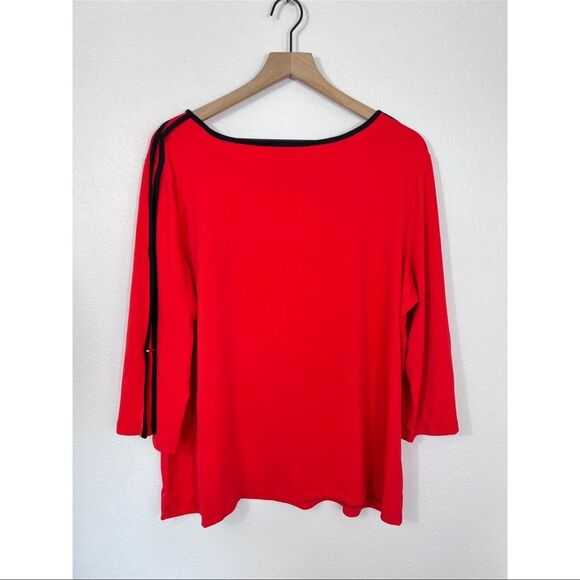 Carmen Marc Valvo Red Black Women's Top 1X - Picture 6 of 6